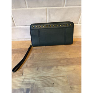 Fossil Jori RFID Wallet Zip Clutch Leather Wristlet Spruce SWL2215503 Studs NWT